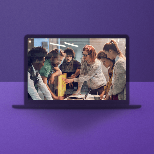 AICD business value acceleration shown on a laptop