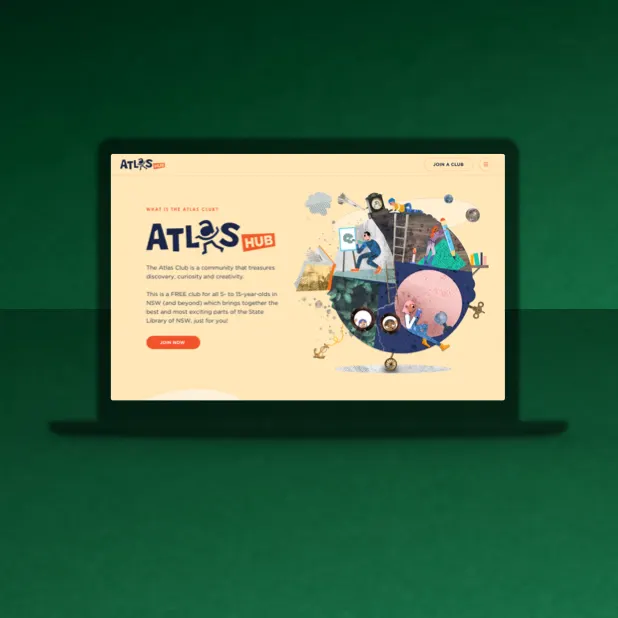 State Library NSW — Atlas Hub on a laptop