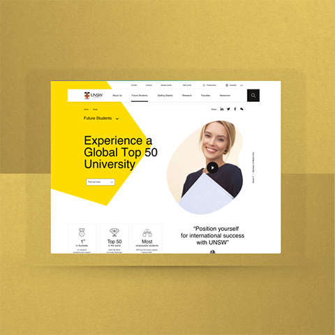 UNSW student experience shown on a laptop