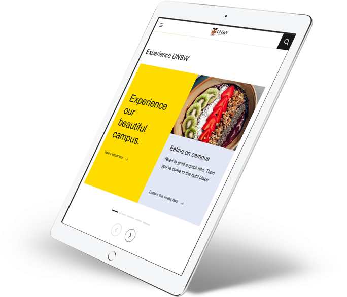 The redesigned student experience shown on a tablet
