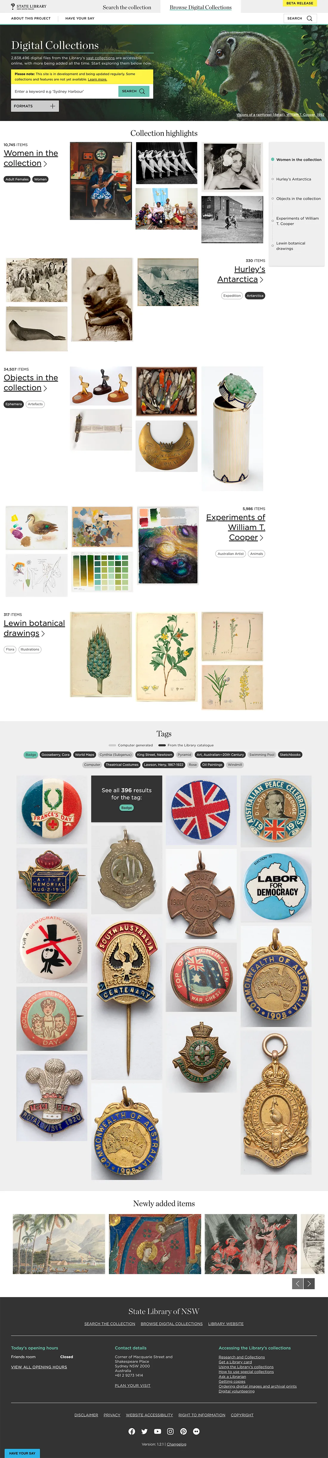 The State Library NSW Digital Collections experience